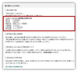 銀行振込でのお支払い