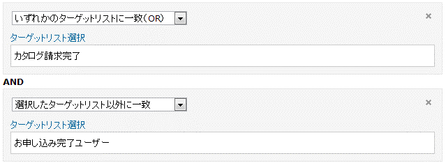 ターゲットリストC (組み合わせ)の設定