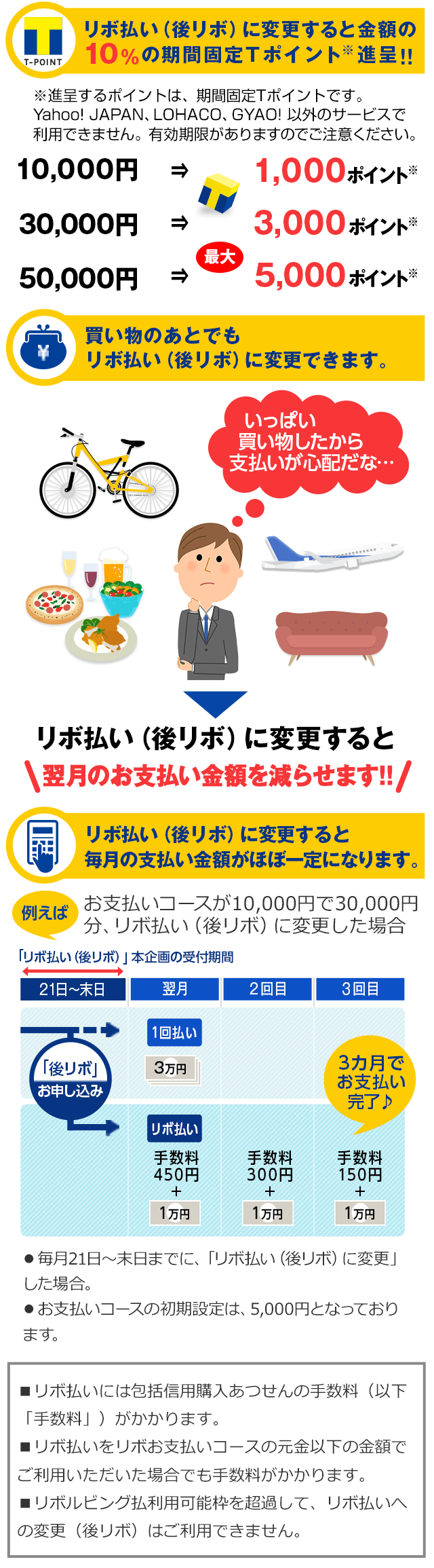 翌月のお支払い金額を減らせます!!