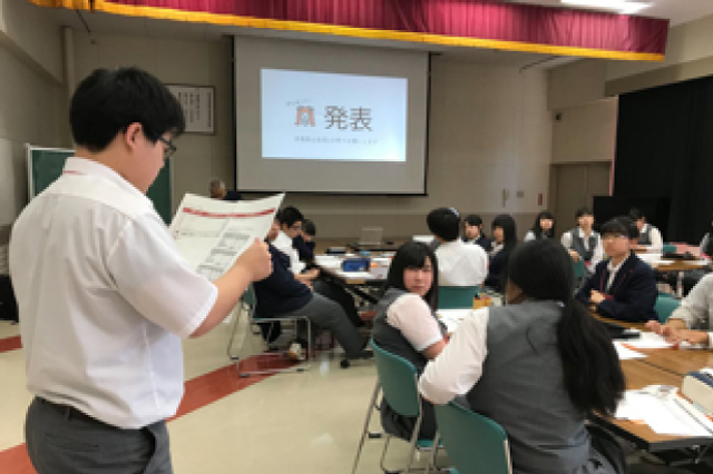 北海道東藻琴高等学校で行われたマーケティング体験授業