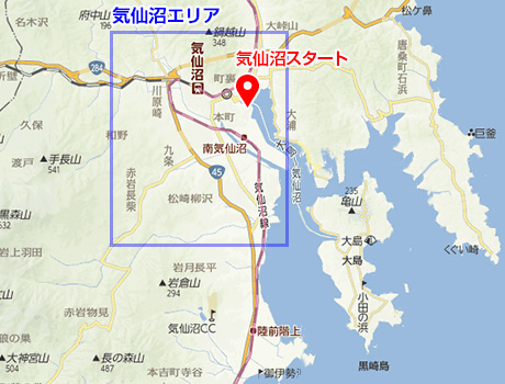 宿泊施設(気仙沼周辺)の地図
