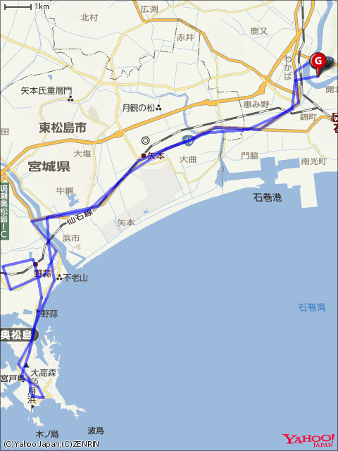 東松島グループライドコースマップの画像