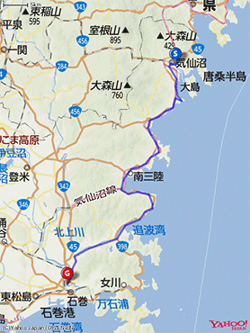 気仙沼ワンウェイフォンドコースマップの画像
