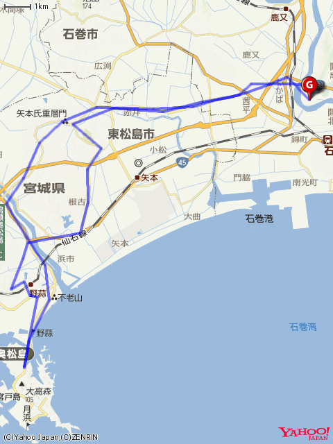 東松島グループライドコースマップの画像