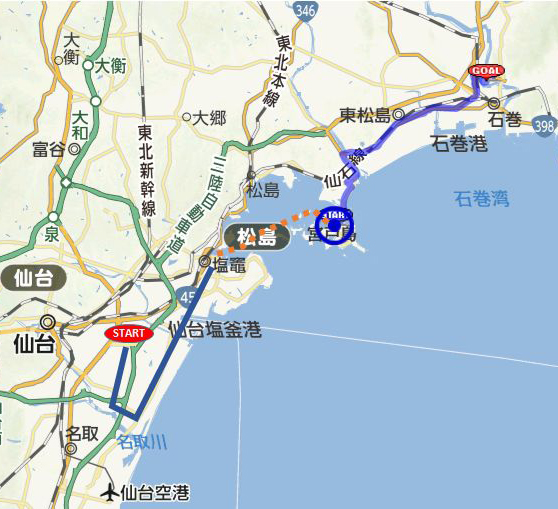 東松島グループライドコースマップの画像