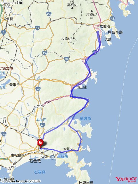 気仙沼フォンドコースマップの画像