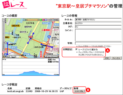 画像:レースの管理