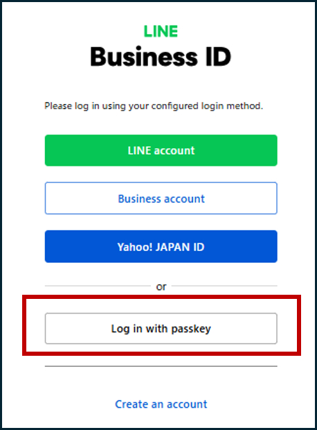 Sign in with a passkey button