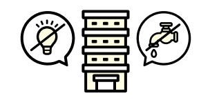 停電・断水したマンションのイラスト