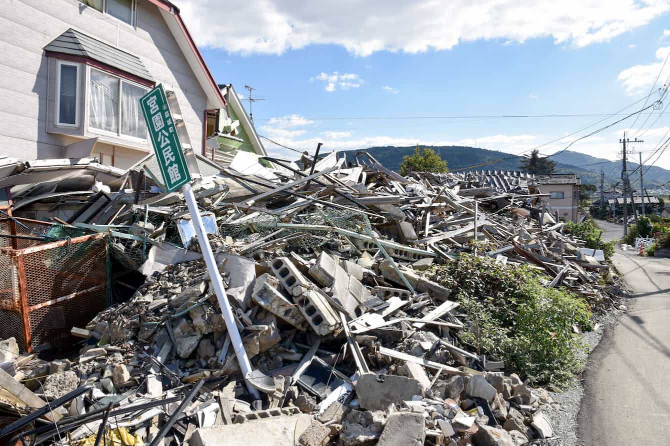 震度7を記録した熊本県益城町