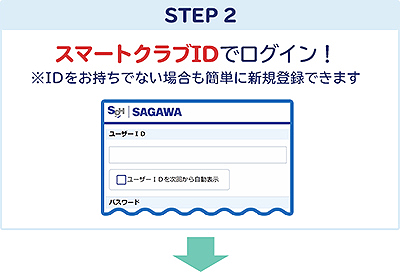 【STEP2】スマートクラブIDでログイン！　※IDをお持ちでない場合も簡単に新規登録できます
