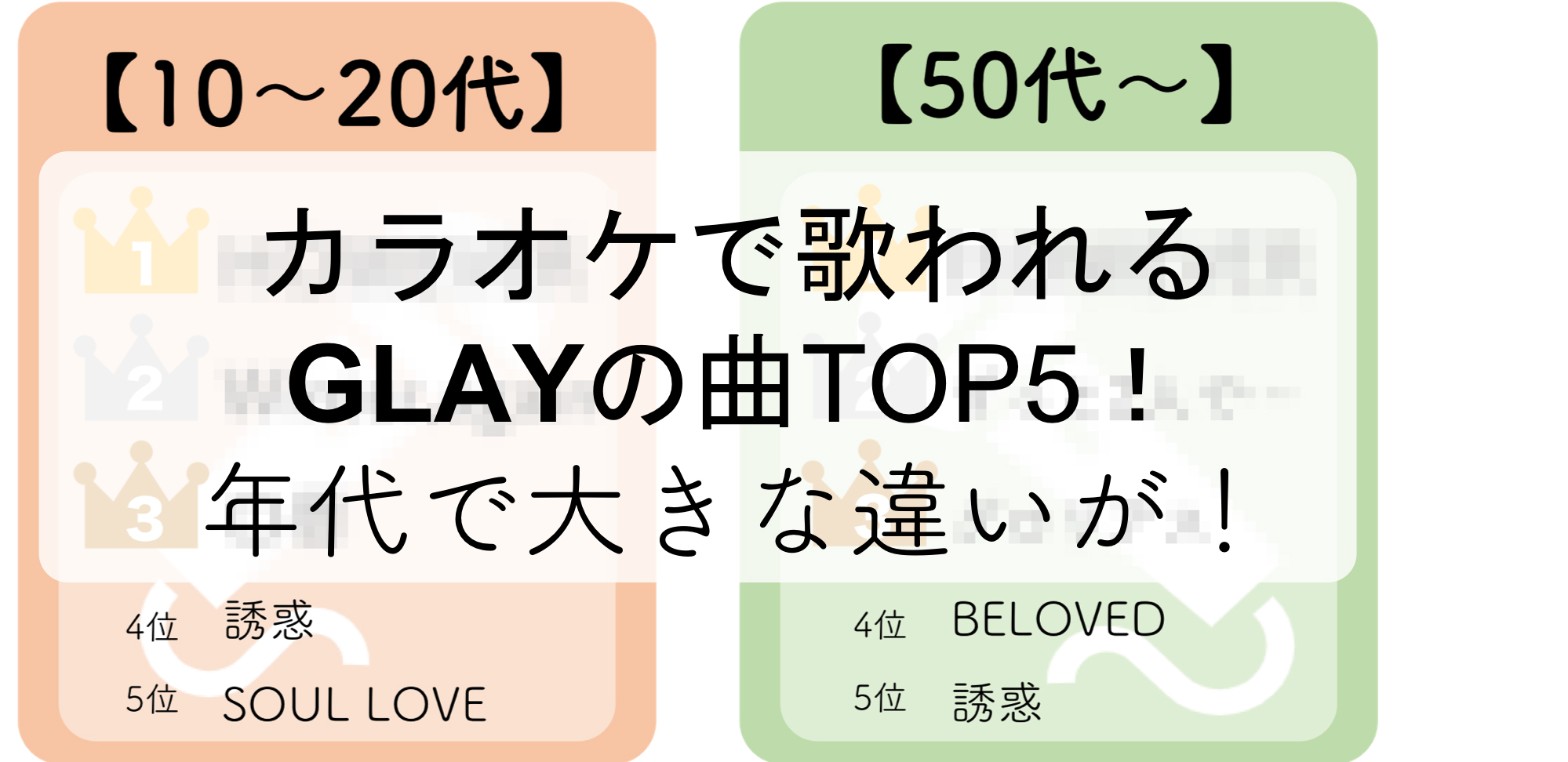 カラオケで歌われる Glay の曲top5 え 10代と50代だとこんなに違うの Yahoo Japan