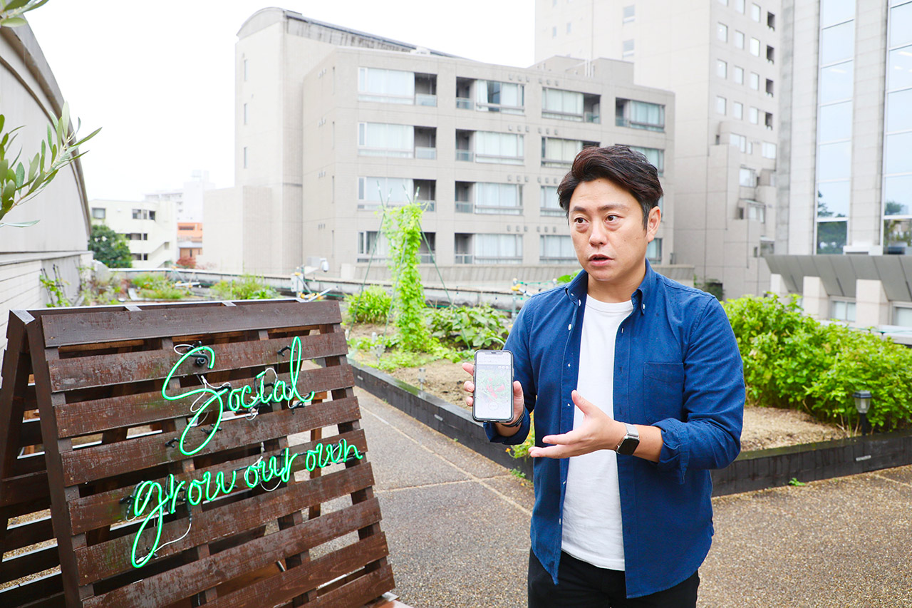 プランティオ株式会社の芹澤孝悦代表。「grow FILED EBISU PRIME」にて。