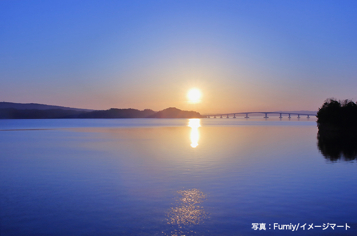 七尾市 能登島の夜明け