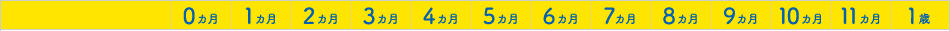 0カ月　1カ月　2カ月　3カ月　4カ月　5カ月　6カ月　7カ月　8カ月　9カ月　10カ月　11カ月　1歳
