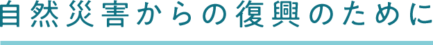 自然災害からの復興のために