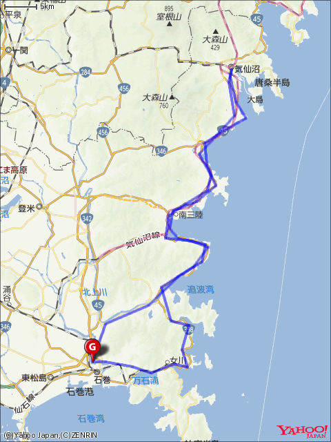 気仙沼フォンド(211㎞)コースマップ画像