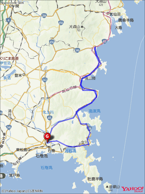 南三陸フォンド(170㎞)コースマップ画像