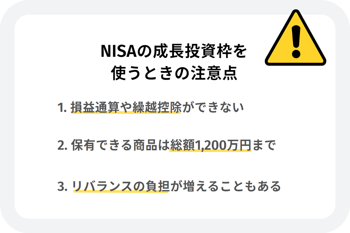 NISAの成長投資枠を使うときの注意点