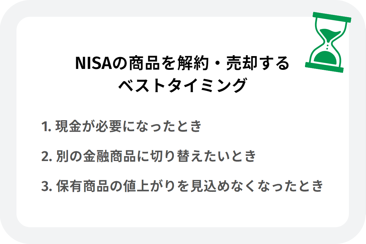 NISAの商品を解約・売却するベストタイミング