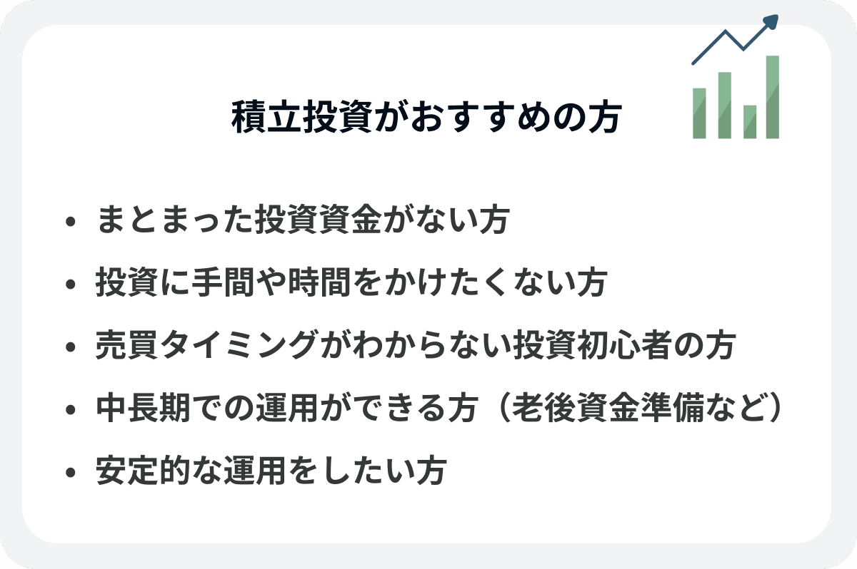 積立投資がおすすめの方