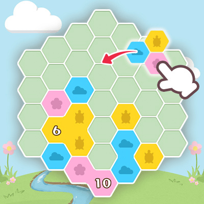 くっつき亀の子パズル