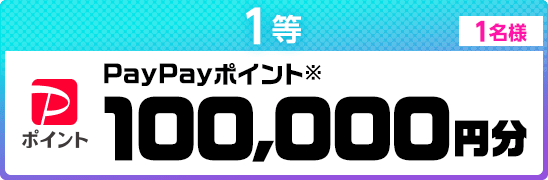 1等 1名様 PayPayポイント※ 100,000円分