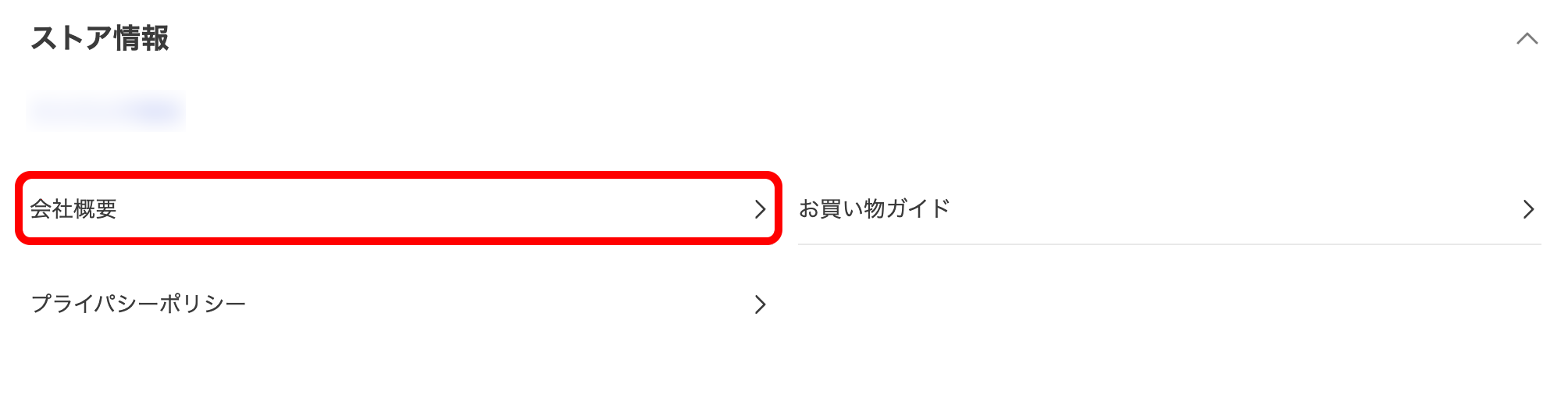 ストアページ上部