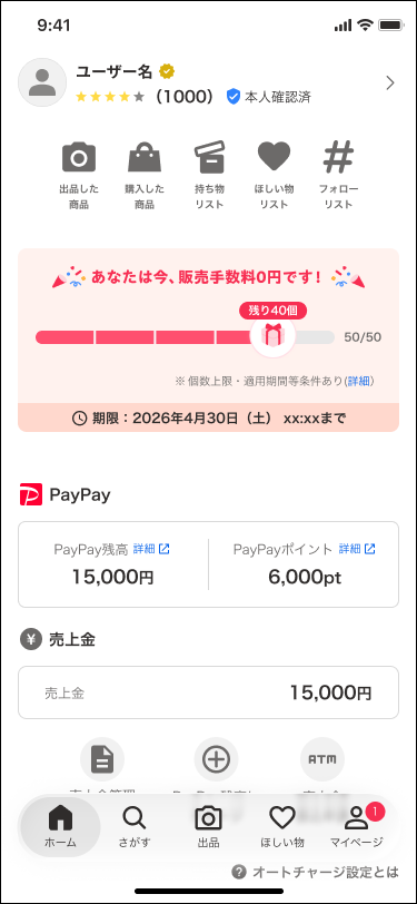 出品にかかる料金