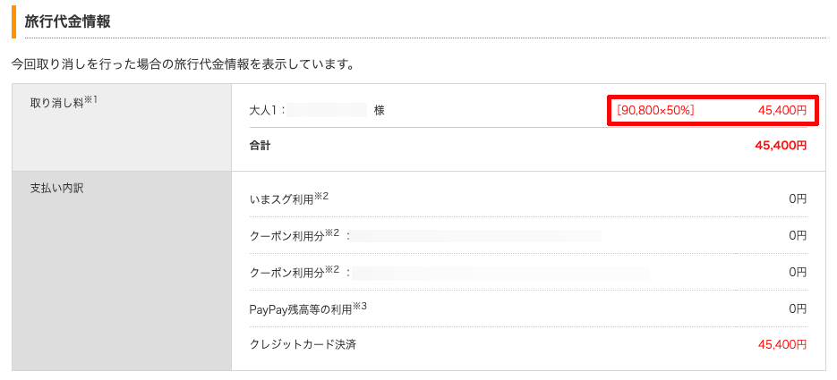 取り消し料