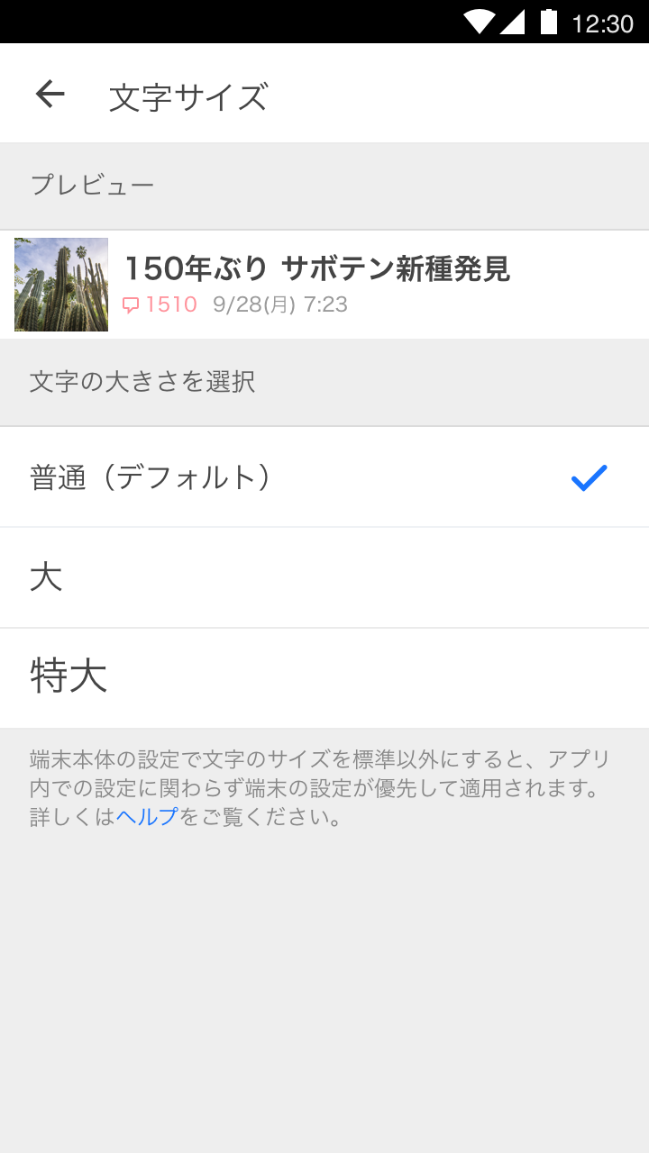 文字サイズ