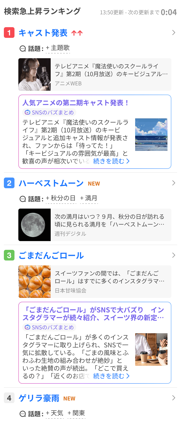 検索急上昇ランキング
