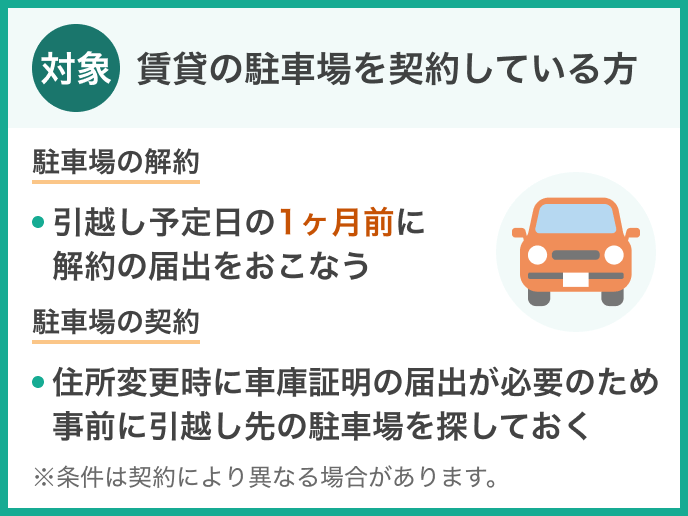 賃貸の駐車場を契約している方