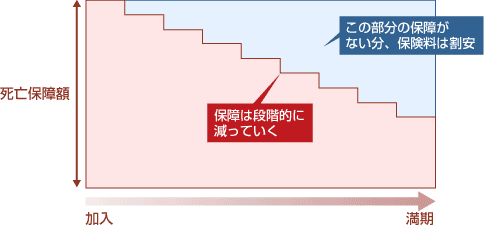 逓減定期保険の保障額の推移