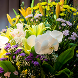 お葬式に故人に会社からと会社の代表取締役社長の個人名の、お供花を頂きました。お返しは、どの様にしたらいいのでしょうか？