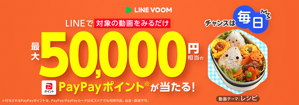 毎日チャンス！PayPayポイント【最大5万円獲得】
