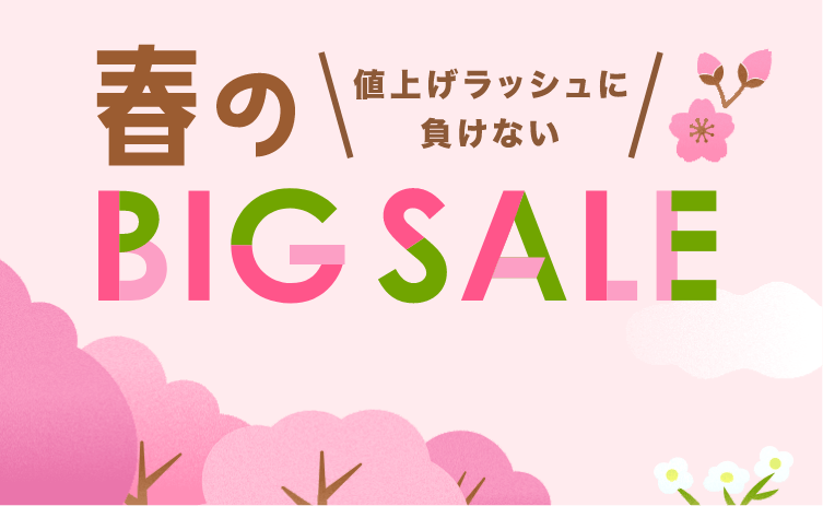 値上ラッシュに負けない！春のBIGSALE