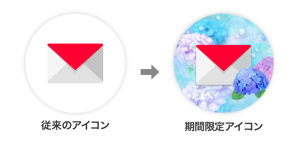 従来のアイコンと期間限定アイコンの比較