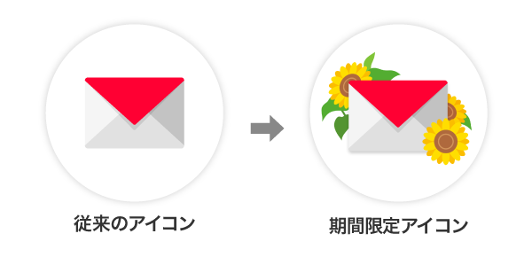 従来のアイコンと期間限定アイコンの比較