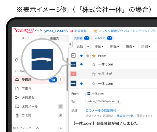 表示イメージ例（「株式会社一休」様の場合）