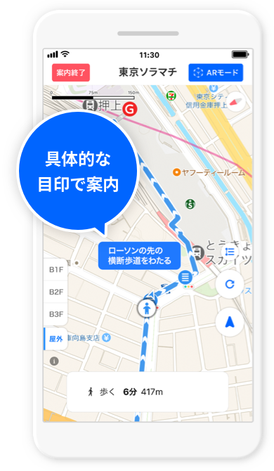 わかりやすい徒歩案内