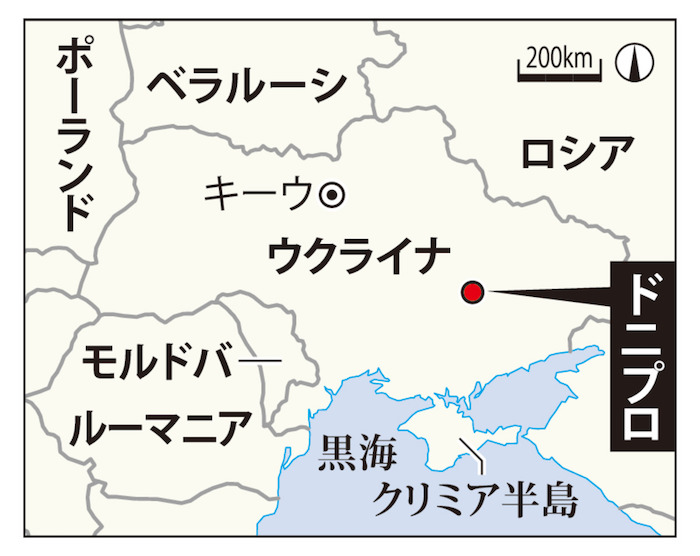 ウクライナ東部の工業都市、ドニプロ。日本に避難したアニャさんの古里だ。