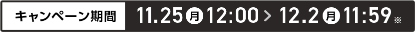 キャンペーン期間 11/25-12/2