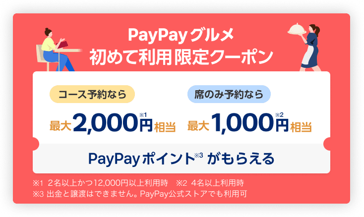 PayPayグルメ　初めて利用限定クーポン