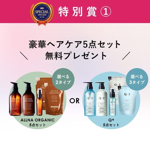 Q + 12 & ALLNA ORGANIC 9点セット！かなりお得！即発送！ ハズレなし！ 毎日引ける 最大12,000円相当の豪華ヘアケアセットが