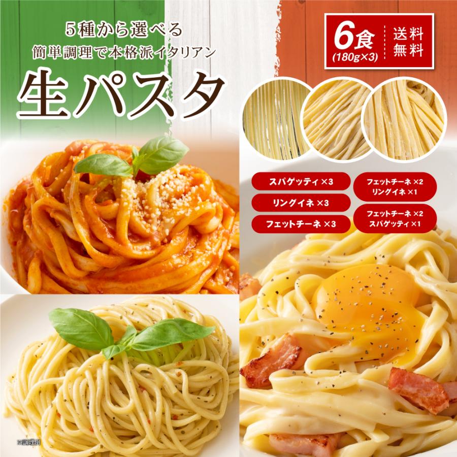どんまい 生パスタ 5種から選べる 讃岐の生パスタ 6食 麺のみ 180ｇ×3 食品
