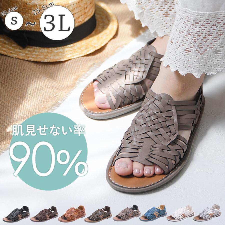 サンダル レディース 歩きやすい ローヒール ぺたんこ  かかとあり かかと付き 大きいサイズ 痛くない 柔らかい 軽量 疲れにくい 履きやすい