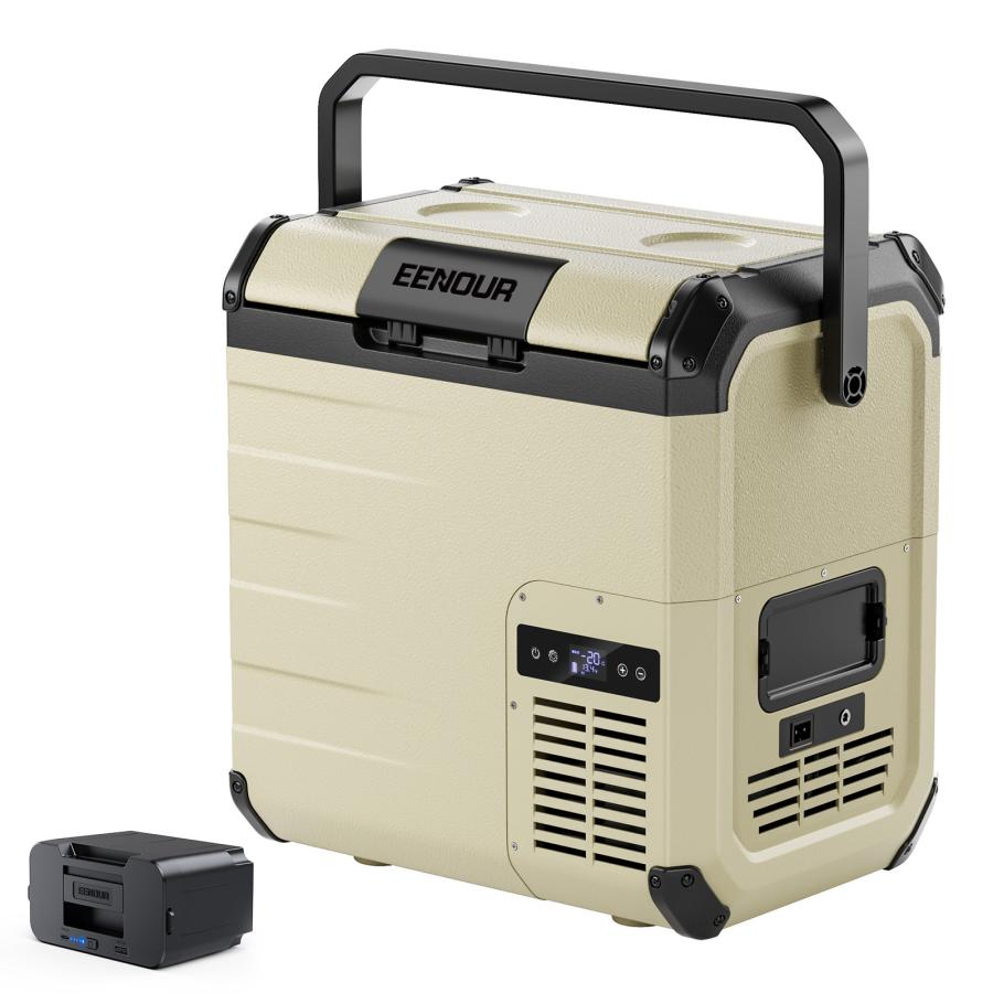 EENOUR 車載冷蔵庫 ポータブル冷蔵庫 18L バッテリーセット 小型冷凍庫 バッテリー付き 急速冷却 一人暮らし 防災グッズ 車中泊 車載用