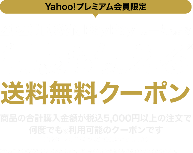 【プレミアム会員限定】ZOZOTOWN PayPayモール店で使える送料無料クーポン