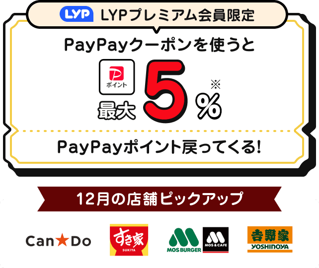 LYPプレミアム会員限定 】PayPayクーポン - LYPプレミアム